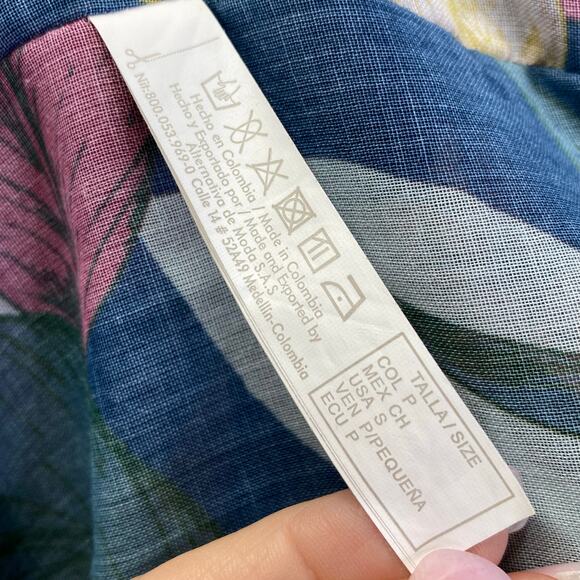 TOUCHE BALNEAIRE Tropical Kaftan Dress Swim Cover Up Palm Leaves Resort Wear - S - Picture 11 of 12